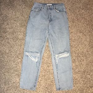 High rise straight jeans